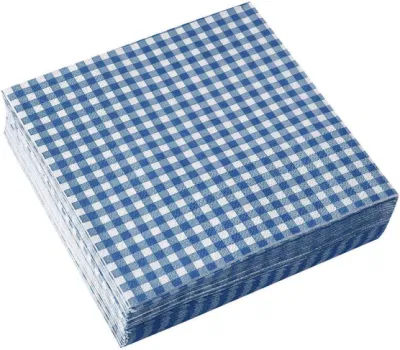 Percalle blu e bianco per cene, picnic e feste, confezioni da 50 tovaglioli di carta usa e getta